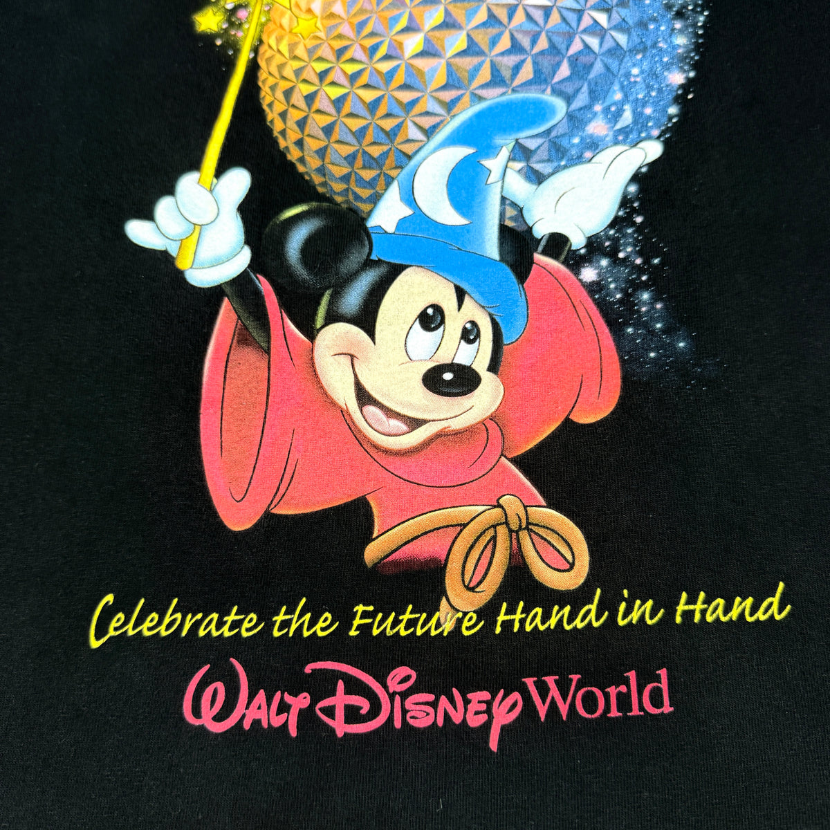 00's Walt Disney World 2000 ソーサラーミッキー Tシャツ プリントアップ