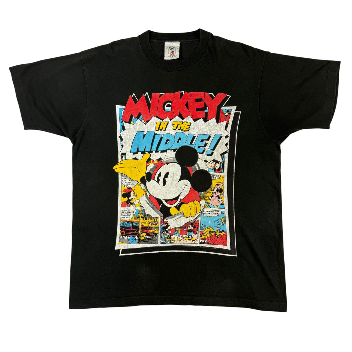 90's Mickey & Co. ミッキーマウス コミック柄 Tシャツ 正面全体