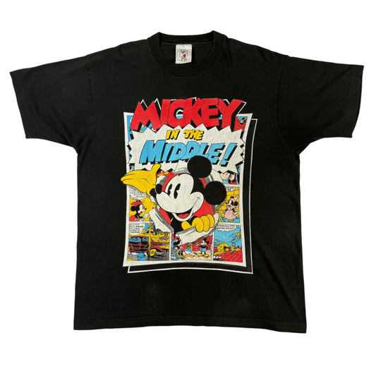 90's Mickey & Co. ミッキーマウス コミック柄 Tシャツ 正面全体