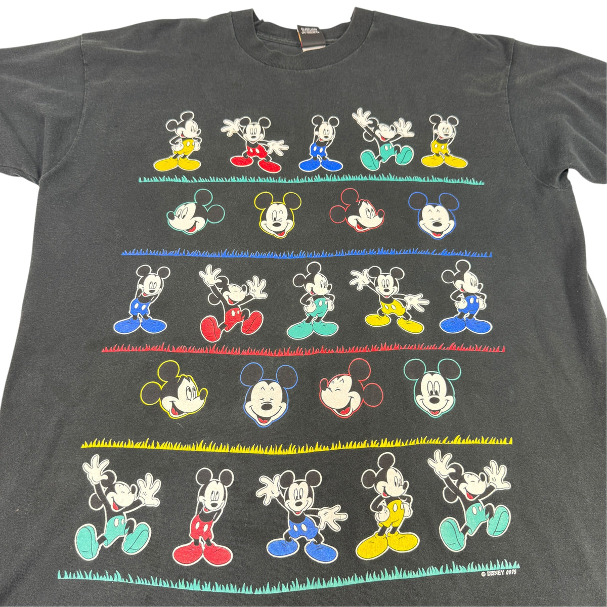 90's MICKEY UNLIMITED ミッキーマウス 総柄 Tシャツ プリント引き