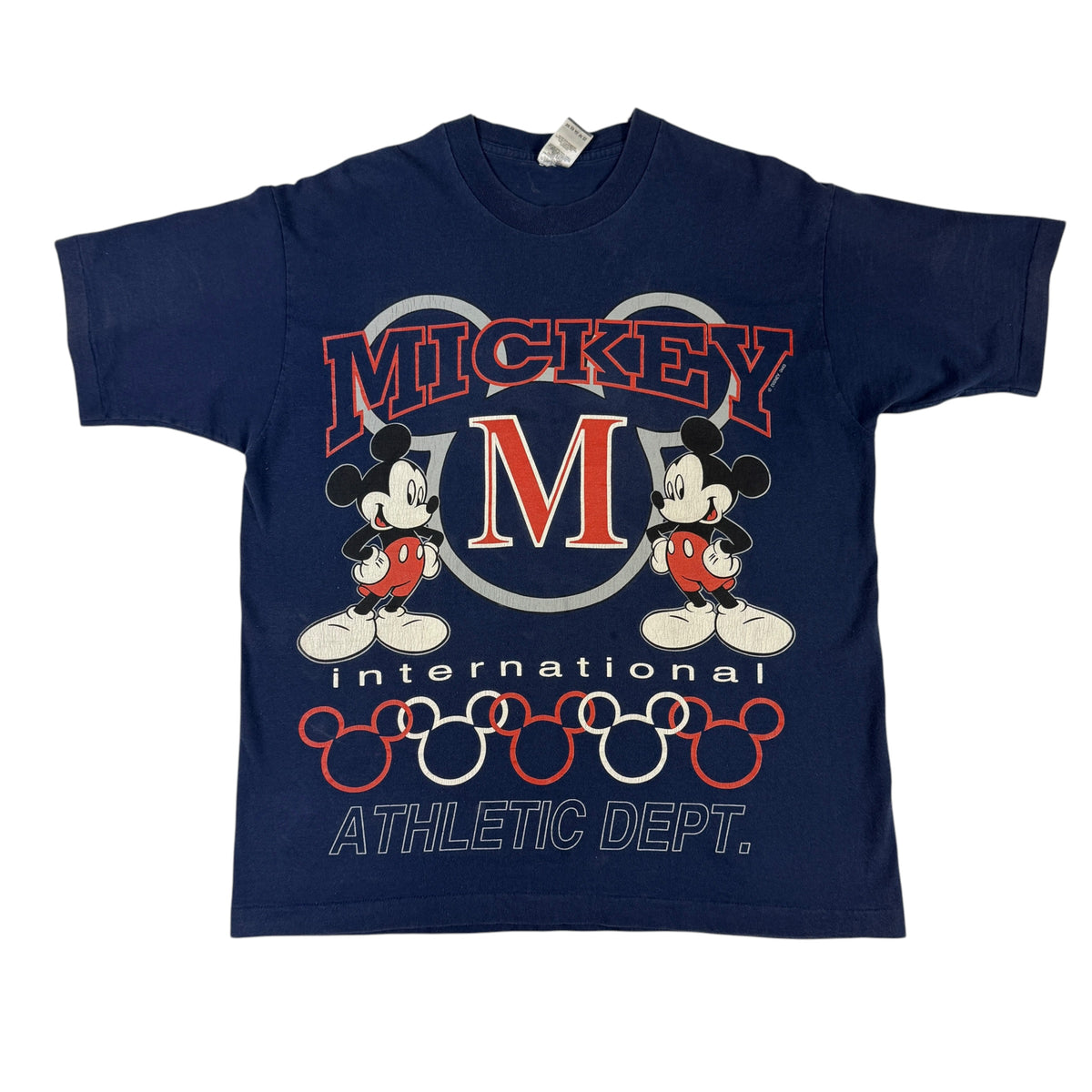 90's MICKEY UNLIMITED ATHLETIC DEPT. ミッキーマウス Tシャツ 正面全体