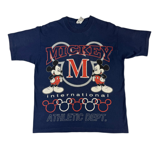 90's MICKEY UNLIMITED ATHLETIC DEPT. ミッキーマウス Tシャツ 正面全体