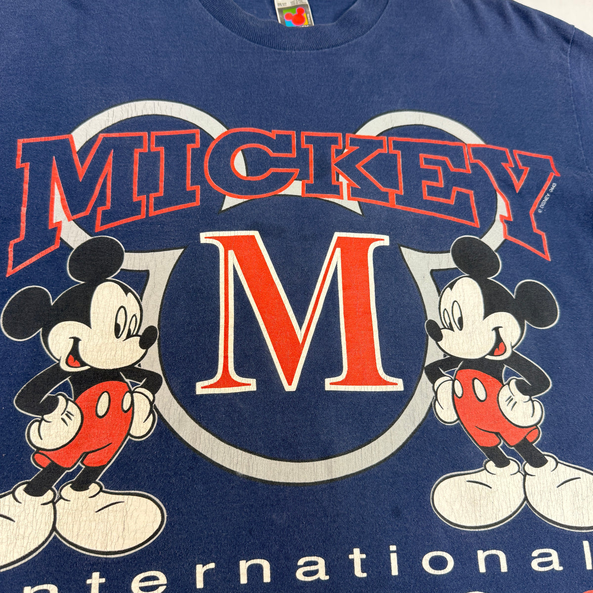 90's MICKEY UNLIMITED ATHLETIC DEPT. ミッキーマウス Tシャツ プリントアップ