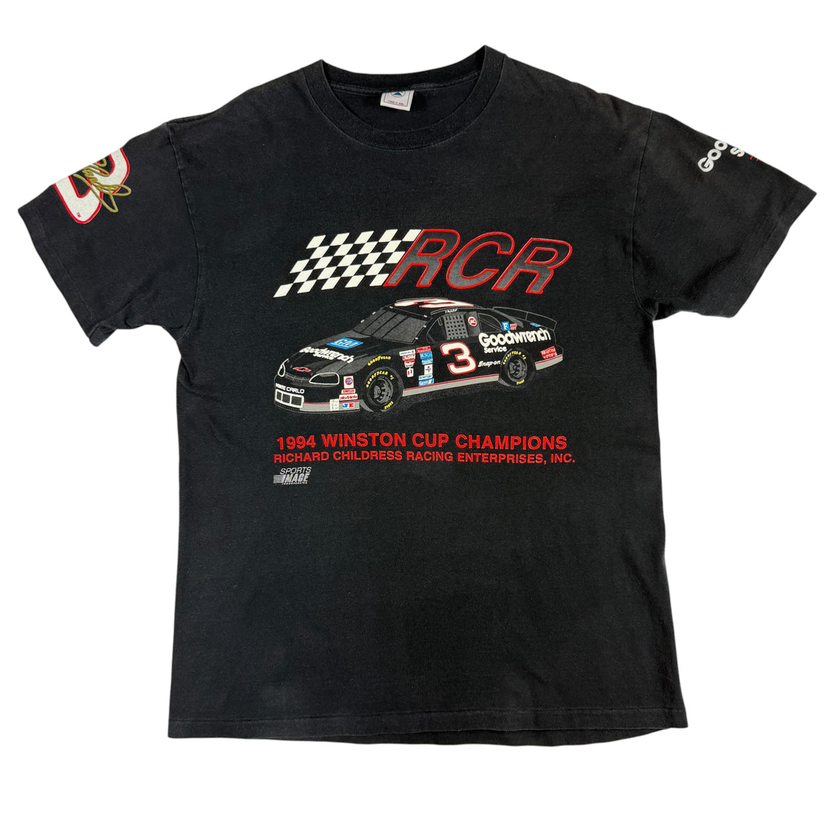 90's NASCAR デイル・アーンハート #3 RCR 1994ウィンストンカップ Tシャツ 正面全体