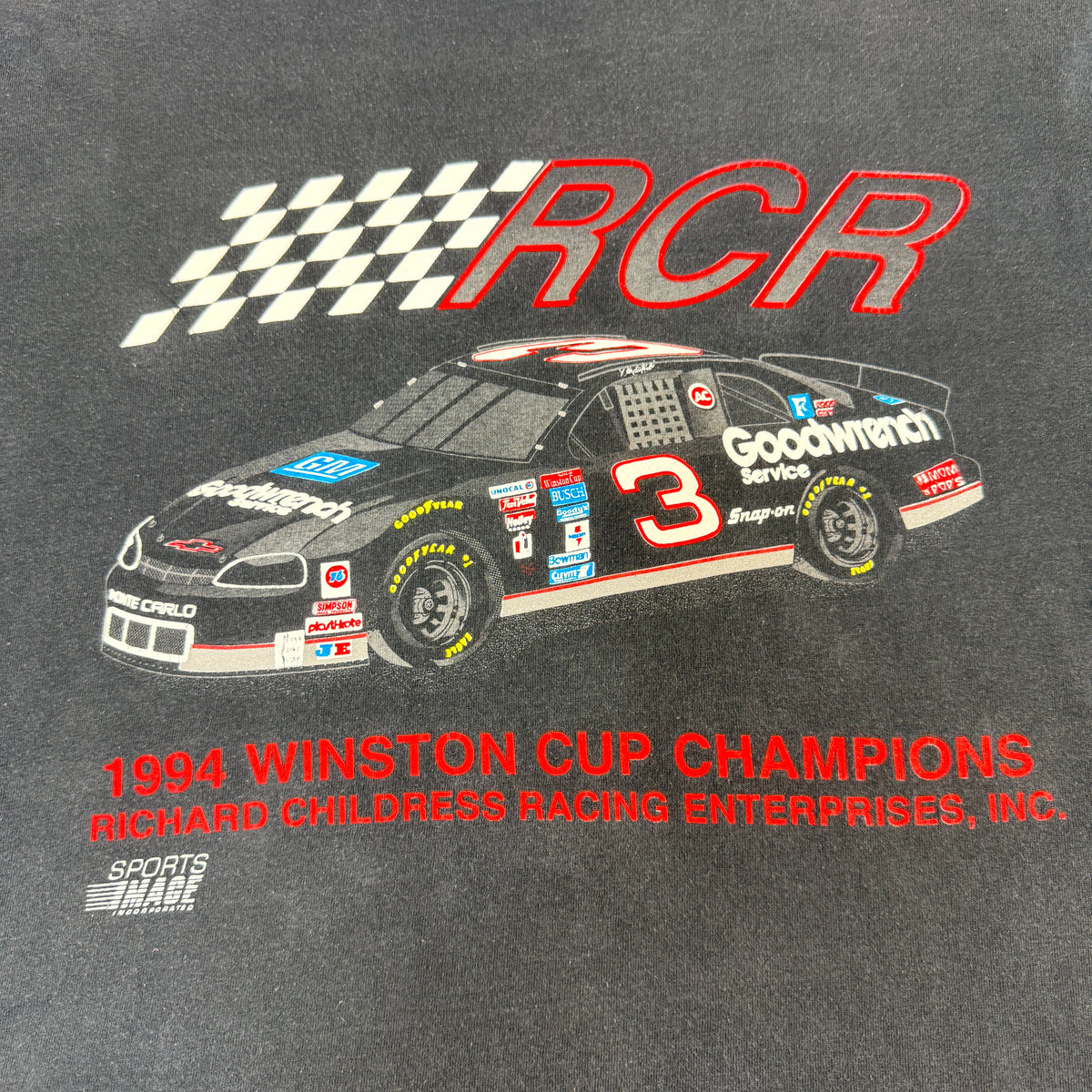 同Tシャツ 正面プリント全体 #3 Goodwrenchのマシンと 1994 WINSTON CUP CHAMPIONS