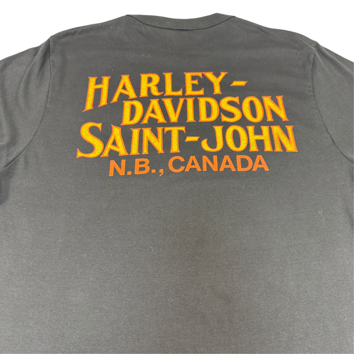Vintage ハーレーダビッドソン SAINT-JOHN CANADA Tシャツ L 背面プリント引き