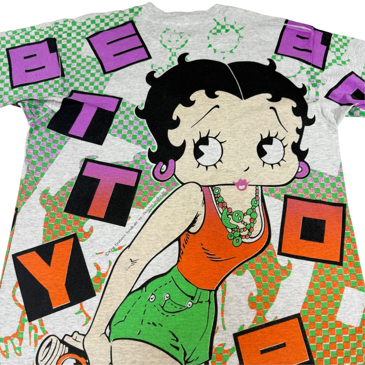 90's Betty Boop 総柄Tシャツ L 正面プリント寄り