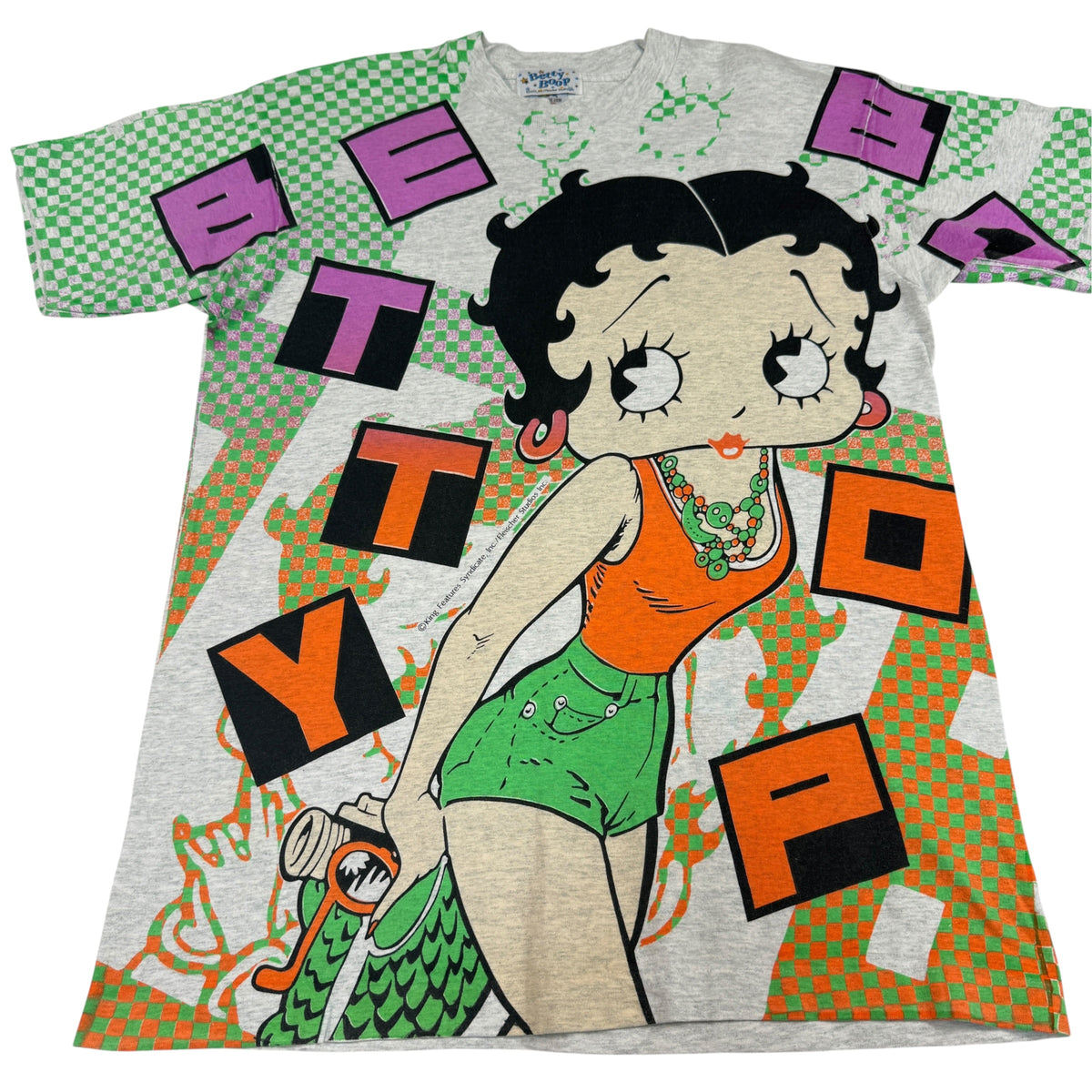 90's Betty Boop 総柄Tシャツ L 正面全体（別カット）