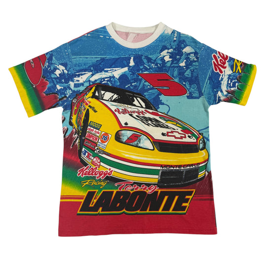 90's NASCAR Terry Labonte #5 Kellogg's Racing 総柄Tシャツ 正面全体