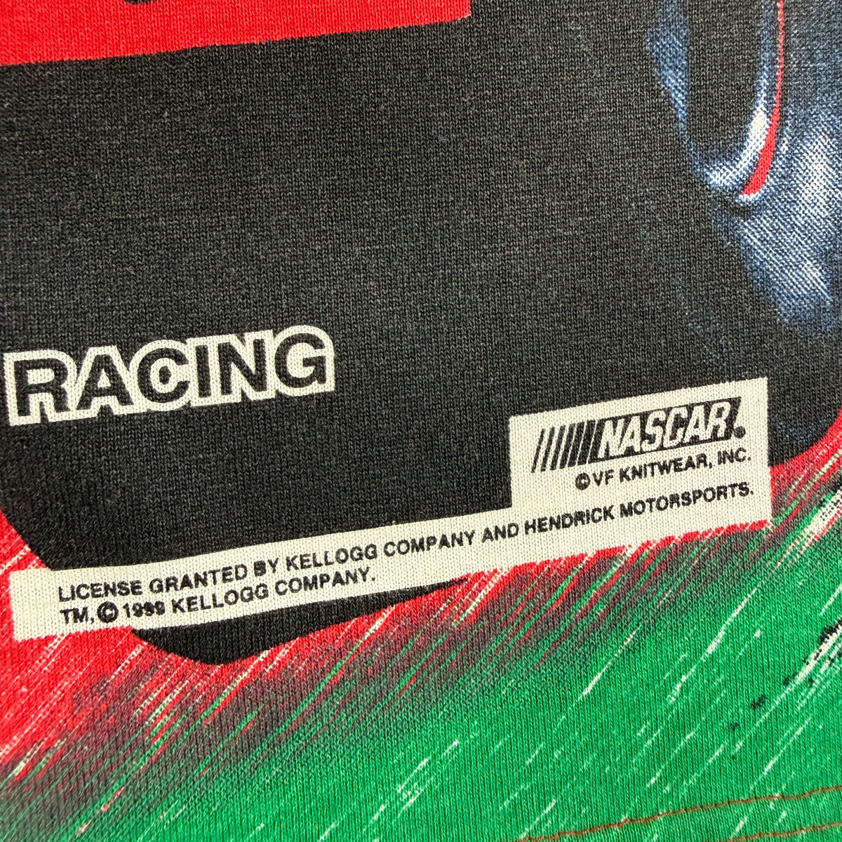 90's NASCAR Terry Labonte #5 Kellogg's Racing 総柄Tシャツ KELLOGG COMPANY コピーライト表記寄り
