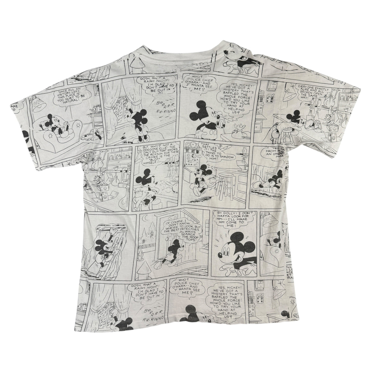 Vintage Disney ミッキーマウス コミック総柄Tシャツ 背面全体