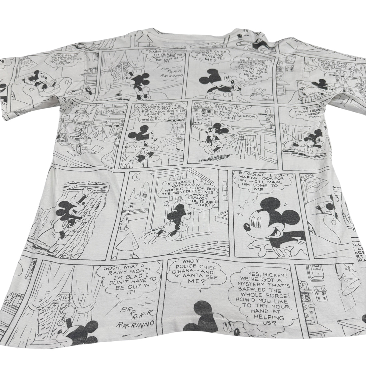 Vintage Disney ミッキーマウス コミック総柄Tシャツ 背面全体（別カット）