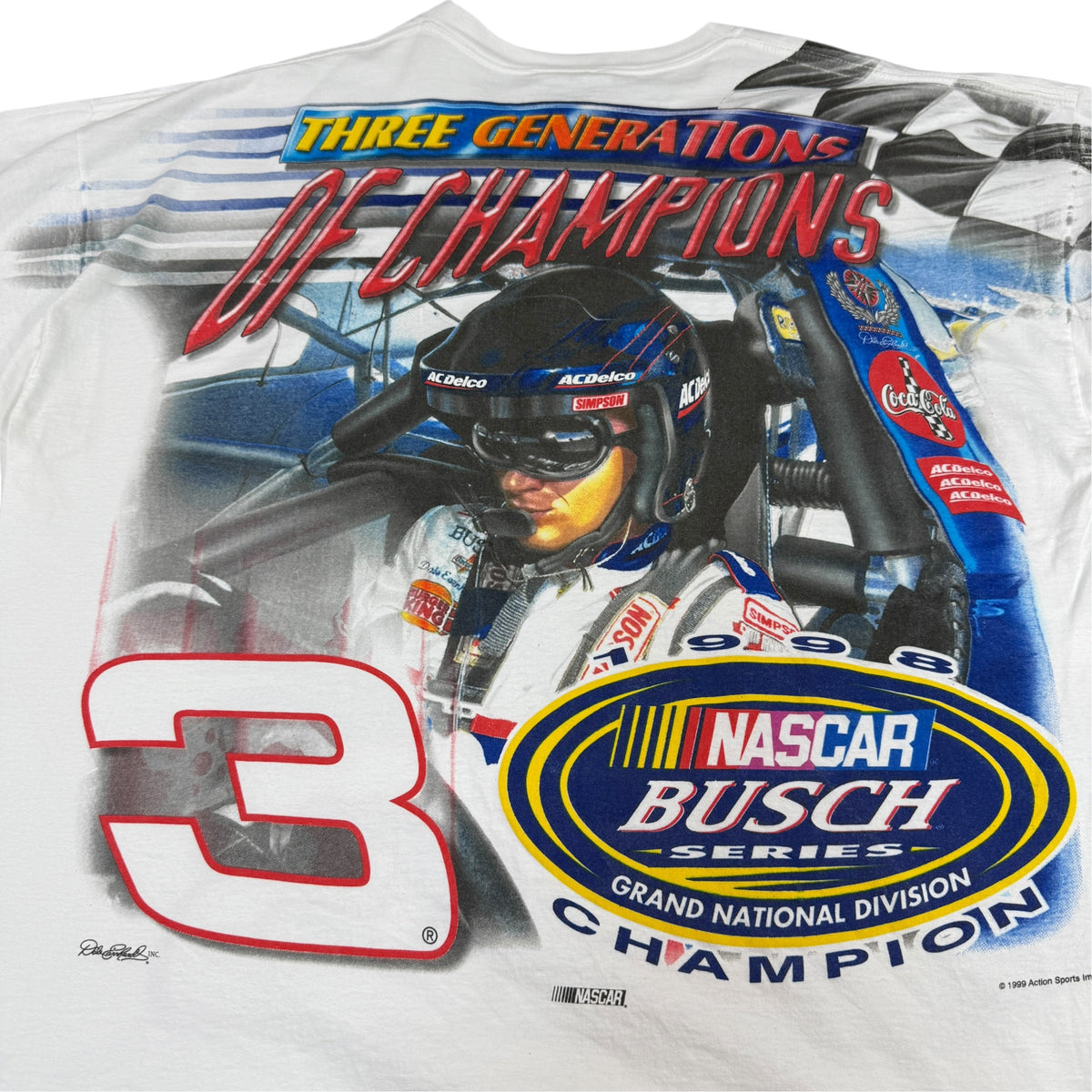 90's NASCAR Dale Earnhardt Jr. #3 総柄Tシャツ 背面プリント引き