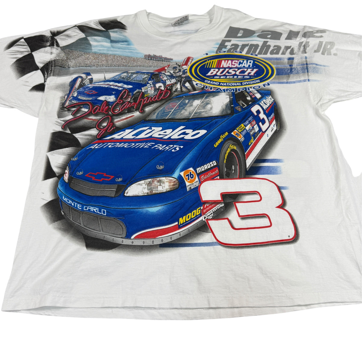 90's NASCAR Dale Earnhardt Jr. #3 総柄Tシャツ 正面全体（別カット）