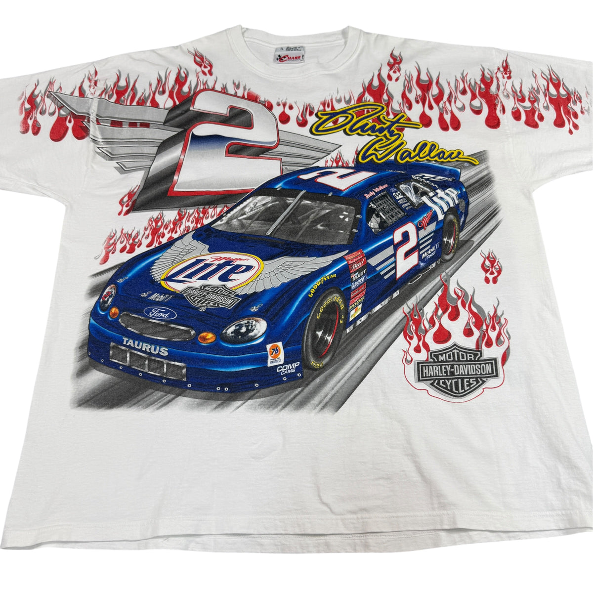 90's NASCAR Rusty Wallace #2 総柄Tシャツ 正面全体（別カット）