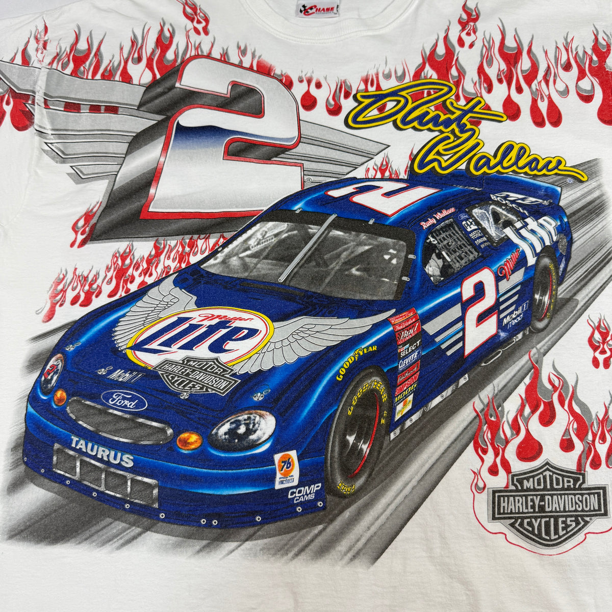 90's NASCAR Rusty Wallace #2 総柄Tシャツ 正面プリント引き