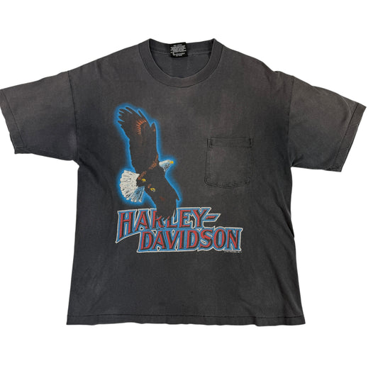 90's Harley-Davidson REGGIE PINK ポケットTシャツ LG 正面全体