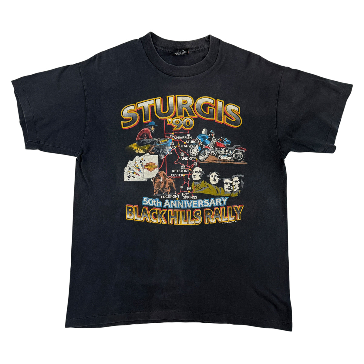 90's Harley-Davidson STURGIS '90 ブラックヒルズラリー Tシャツ XL 正面全体