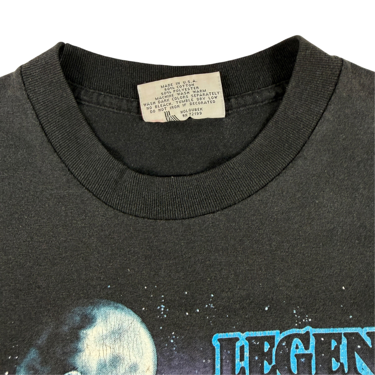 90's Harley-Davidson LEGENDS LIVE WHERE LEGENDS ROAM STURGIS 1991 ブラック Tシャツ L 首元タグ引き MADE IN U.S.A. 50% COTTON 50% POLYESTER HOLOUBEK RN 72199