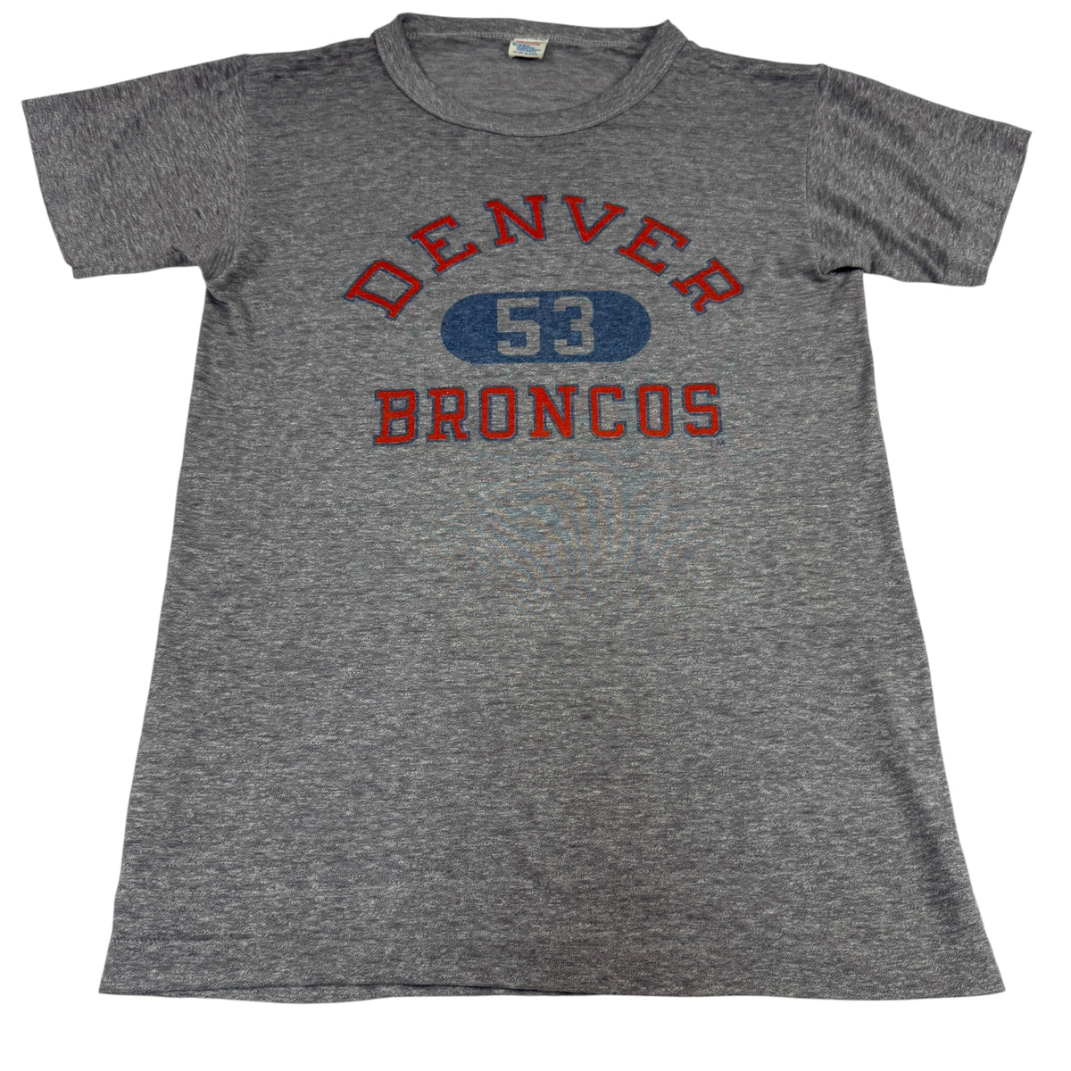 80's Champion DENVER BRONCOS 53 Tシャツ 正面（斜めから）