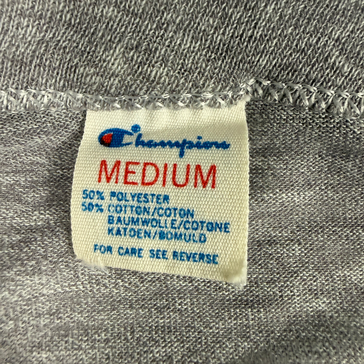 Championタグ 寄り MEDIUM 50%ポリエステル50%コットン