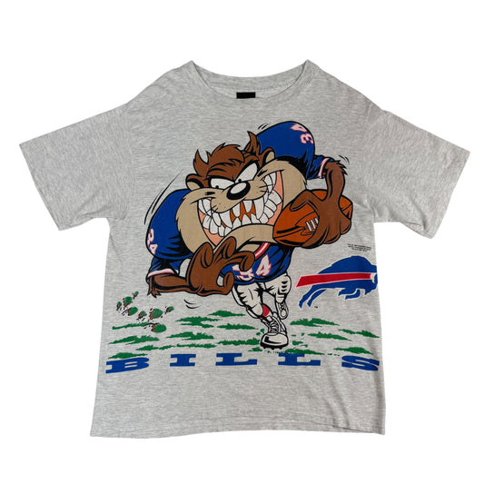 90's Looney Tunes タズ×Buffalo Bills ヴィンテージTシャツ XL 正面全体
