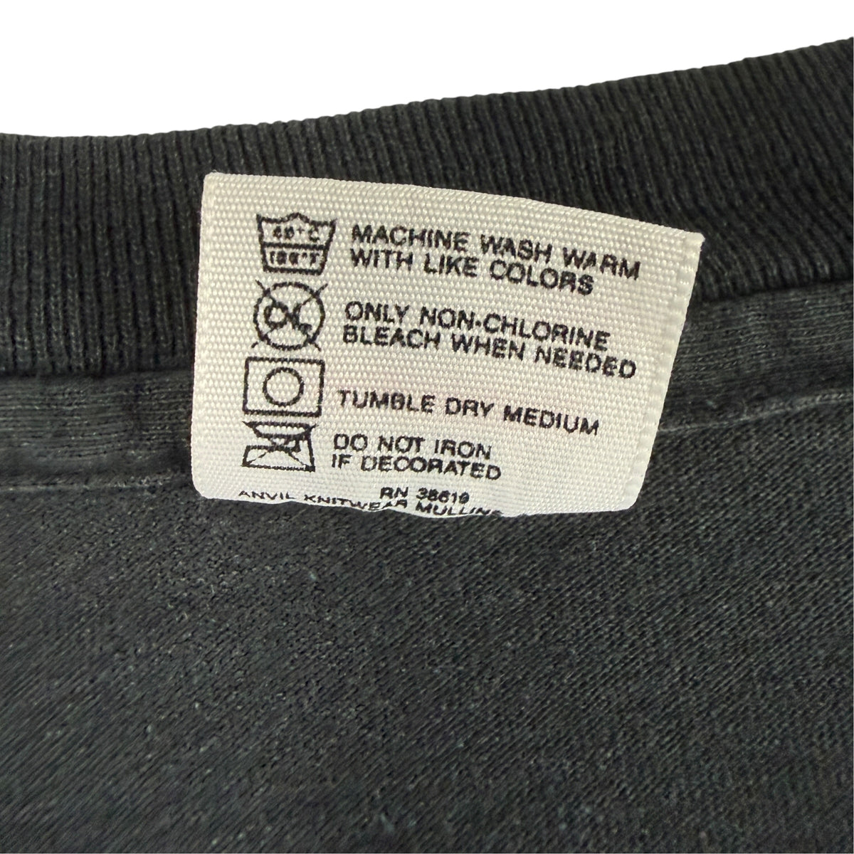 洗濯表示タグ RN 36619 ANVIL KNITWEAR