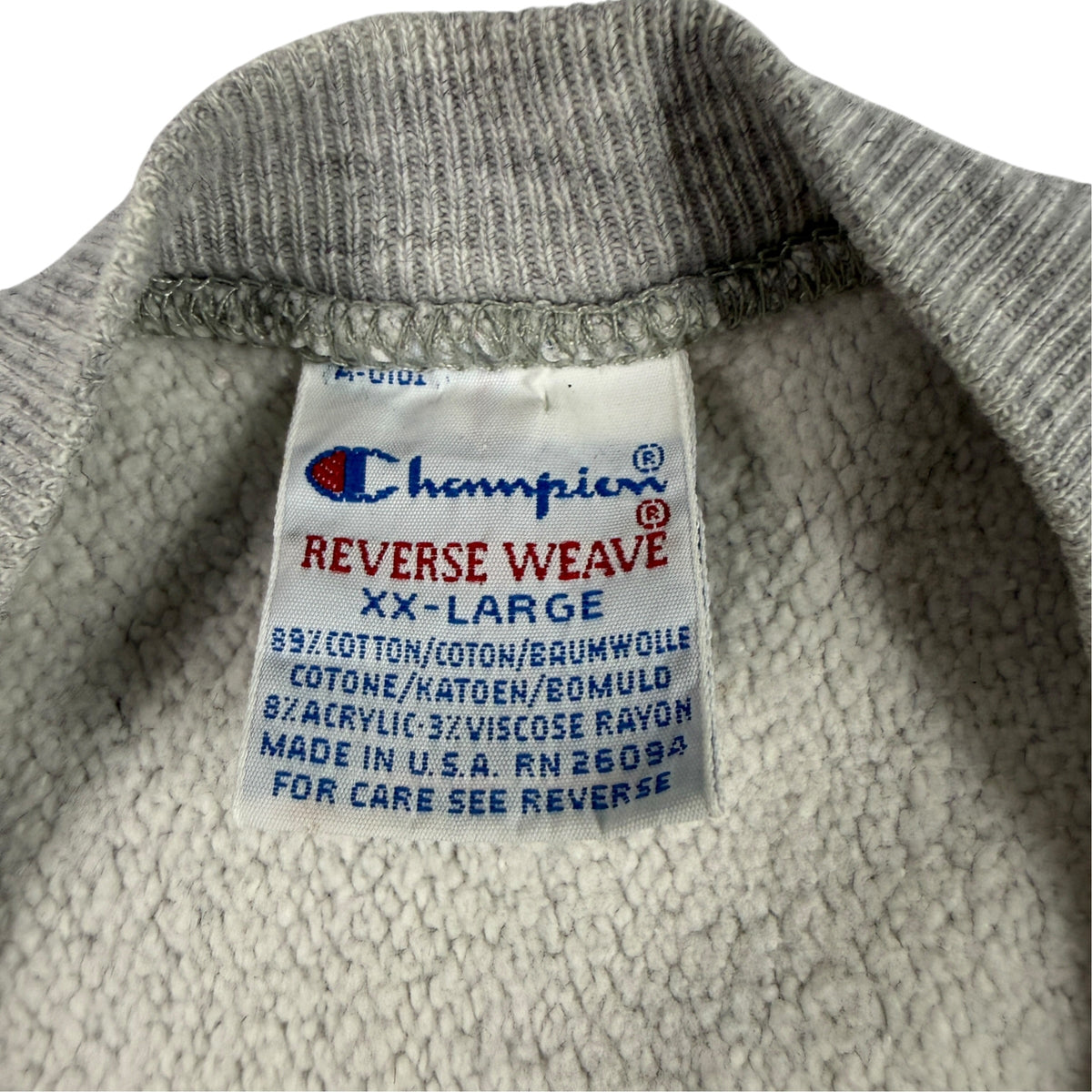 Champion REVERSE WEAVE XX-LARGE タグ寄り MADE IN U.S.A. RN 26094
