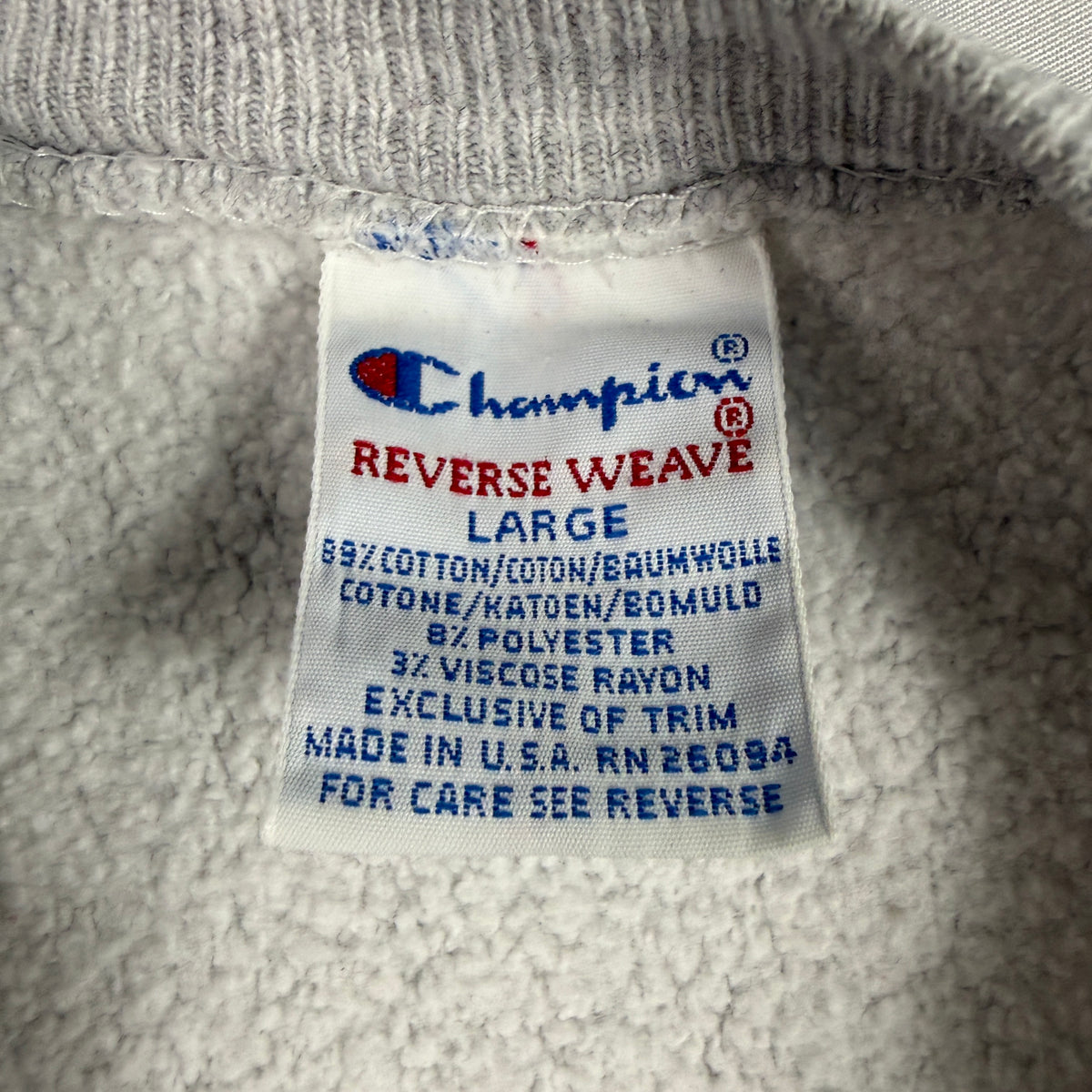 Champion REVERSE WEAVE LARGE タグ寄り MADE IN U.S.A. RN 26094