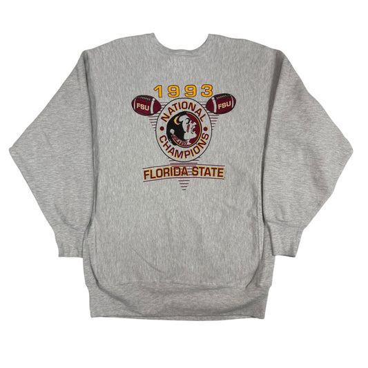 90's Champion リバースウィーブ 1993 NATIONAL CHAMPIONS FLORIDA STATE スウェット グレー 正面全体