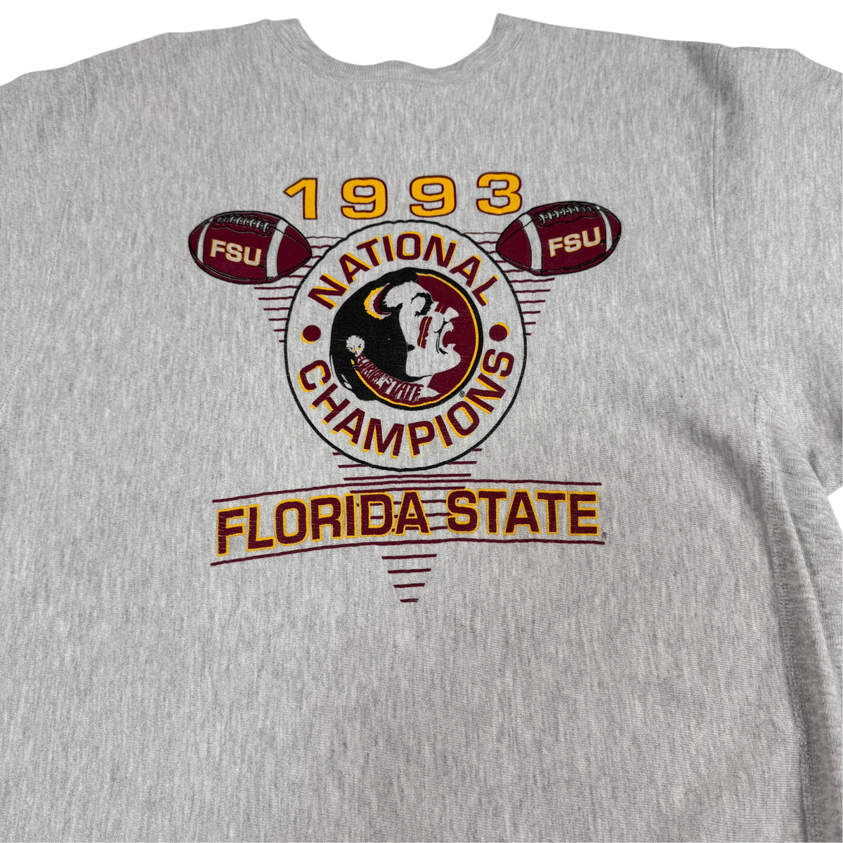 1993 NATIONAL CHAMPIONS FLORIDA STATEプリント 寄り FSUフットボール2つ
