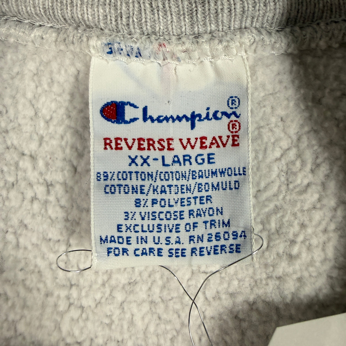 Champion REVERSE WEAVE XX-LARGE タグ寄り MADE IN U.S.A. RN 26094