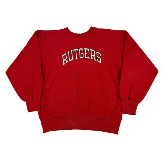 Champion リバースウィーブ RUTGERS レッド スウェット 正面全体