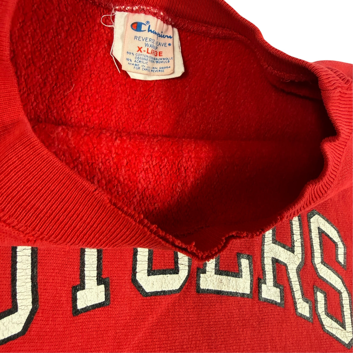 Champion REVERSE WEAVE プリントタグ X-LARGE コットン90% アクリル10% MADE IN U.S.A. RN 26094