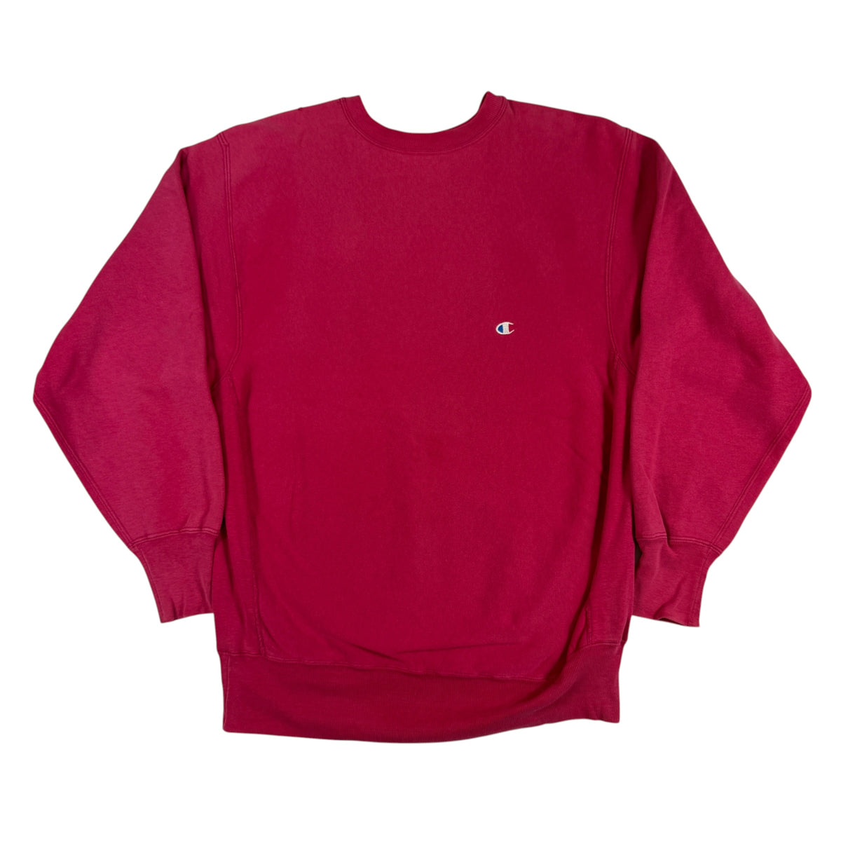 Champion リバースウィーブ ピンク 無地 スウェット 正面全体