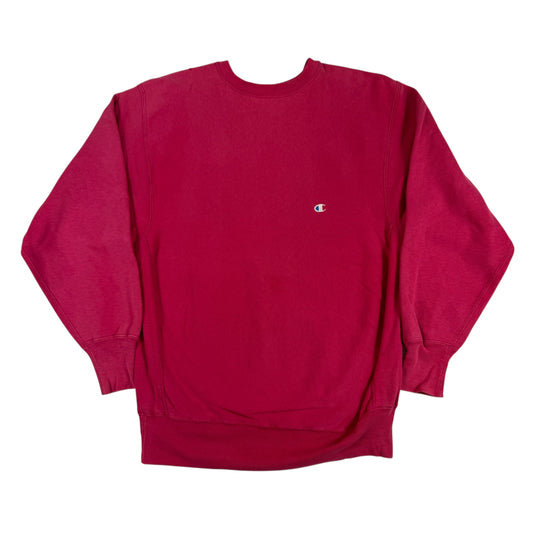 Champion リバースウィーブ ピンク 無地 スウェット 正面全体