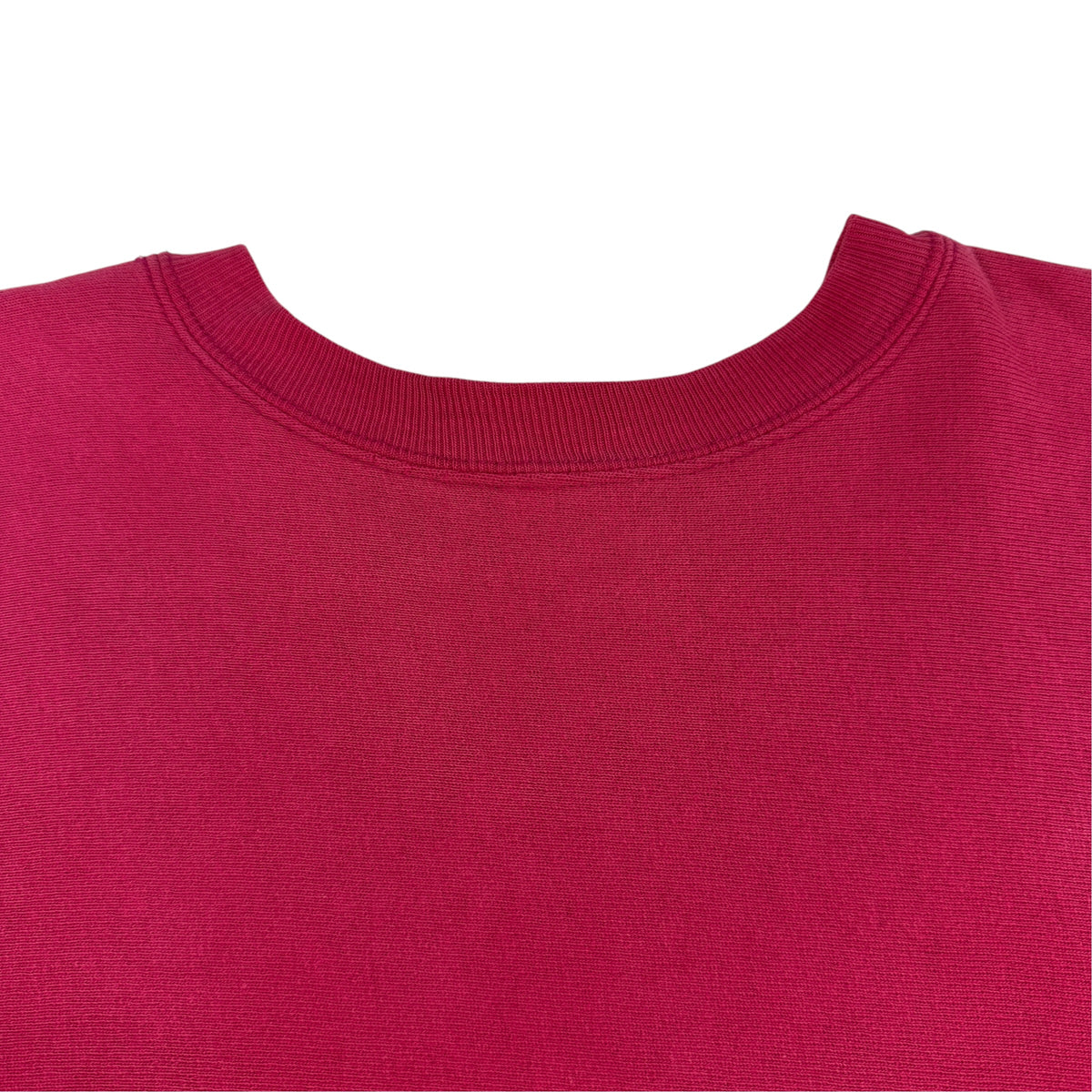 Champion リバースウィーブ ピンク 首リブ（正面）
