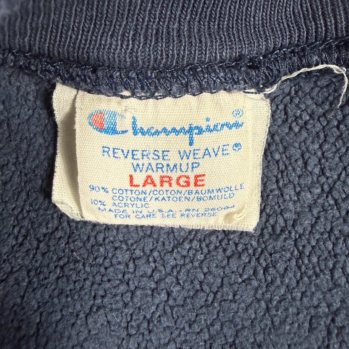 80's Champion リバースウィーブ プリントタグ LARGE MADE IN U.S.A. RN 26094 寄り