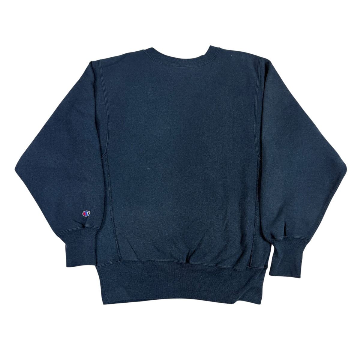 90's Champion リバースウィーブ Cエンブレム刺繍 ネイビー スウェット M 背面全体