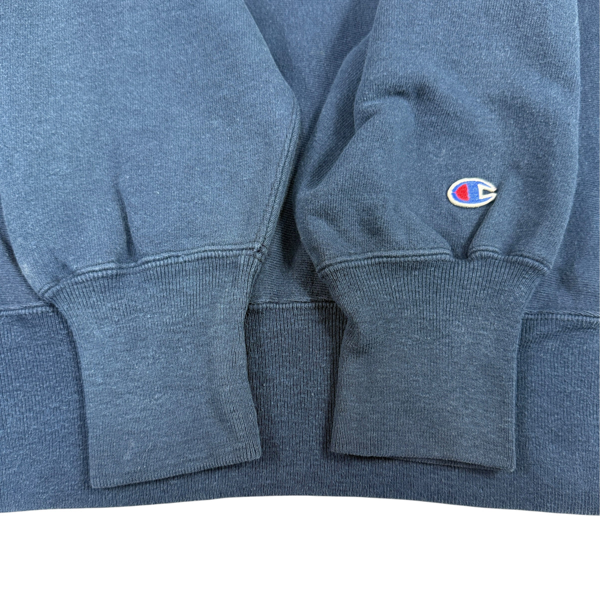 90's Champion リバースウィーブ Cエンブレム刺繍 ネイビー スウェット M 左袖 Cロゴ引き