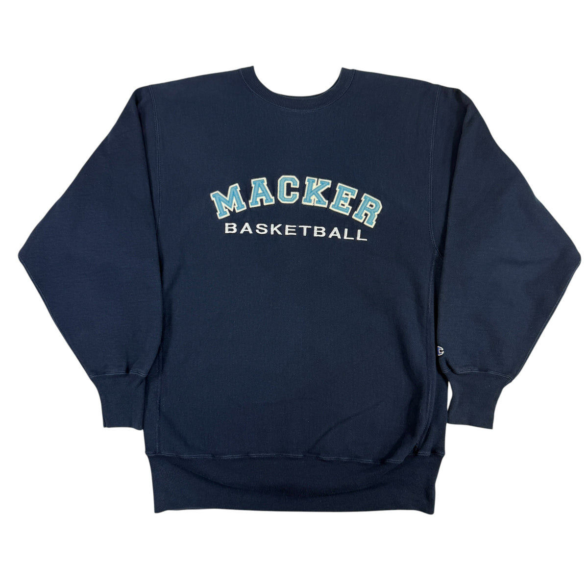 90's Champion リバースウィーブ MACKER BASKETBALL ネイビー スウェット XL 正面全体
