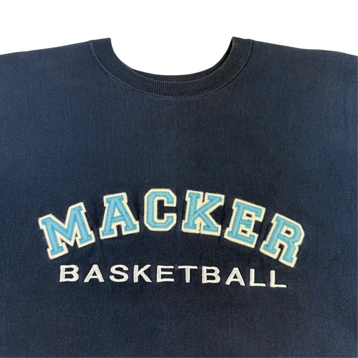 90's Champion リバースウィーブ MACKER BASKETBALL ネイビー スウェット XL 胸 アーチロゴ引き