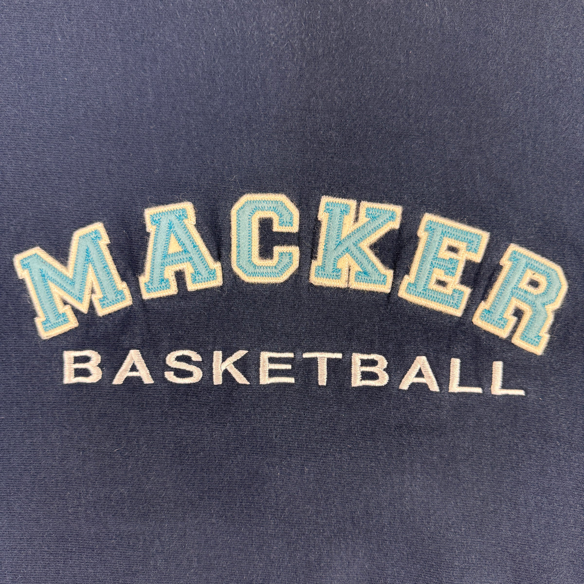 90's Champion リバースウィーブ MACKER BASKETBALL ネイビー スウェット XL 胸 アーチロゴ寄り