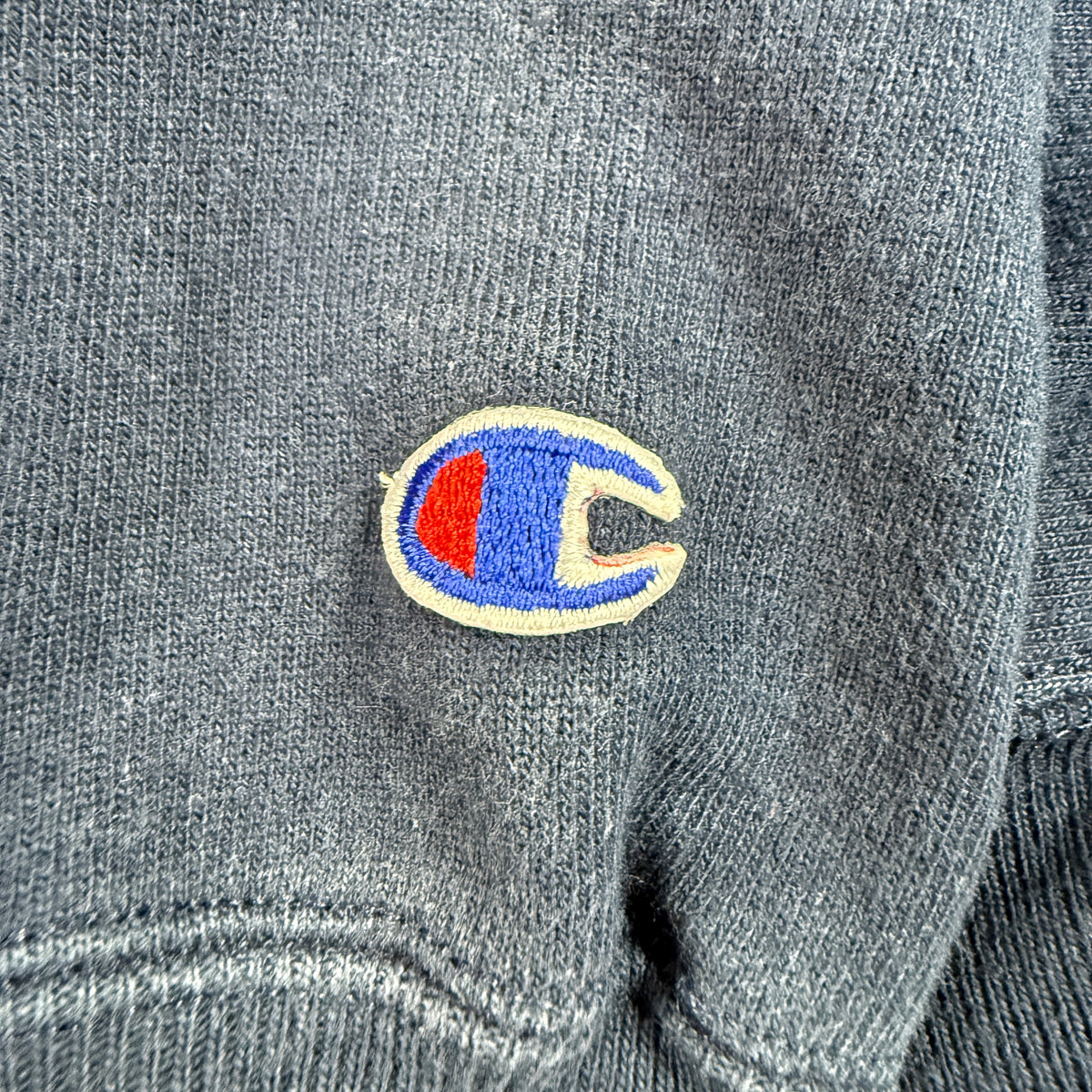 90's Champion リバースウィーブ MACKER BASKETBALL ネイビー スウェット XL 左袖 Cロゴ刺繍寄り