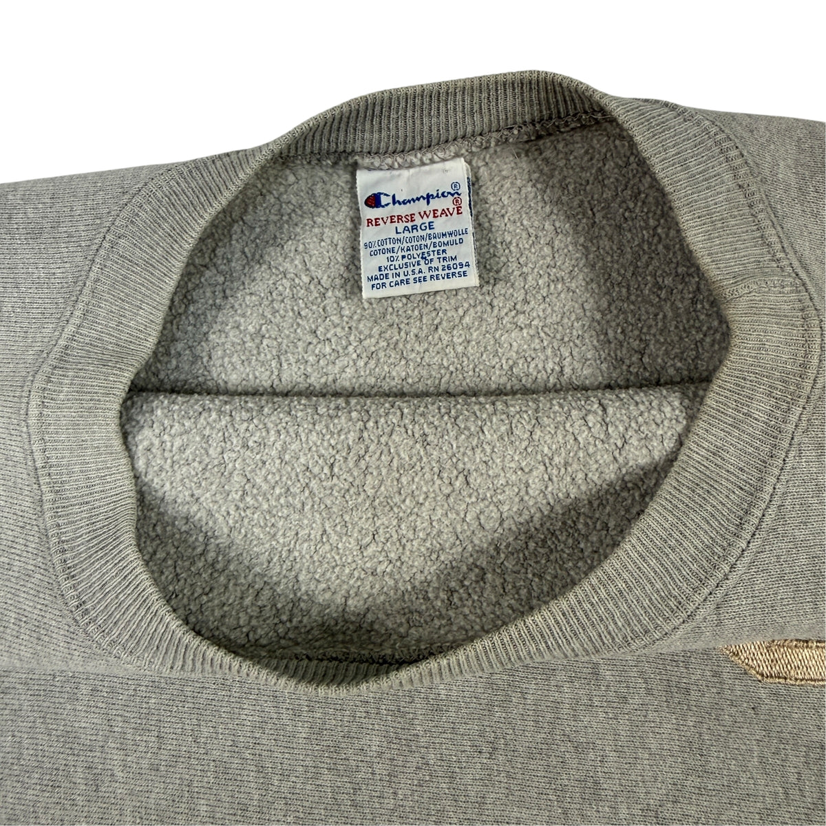 90's Champion リバースウィーブ C×スクリプトロゴ刺繍 グレー スウェット L 首元タグ引き