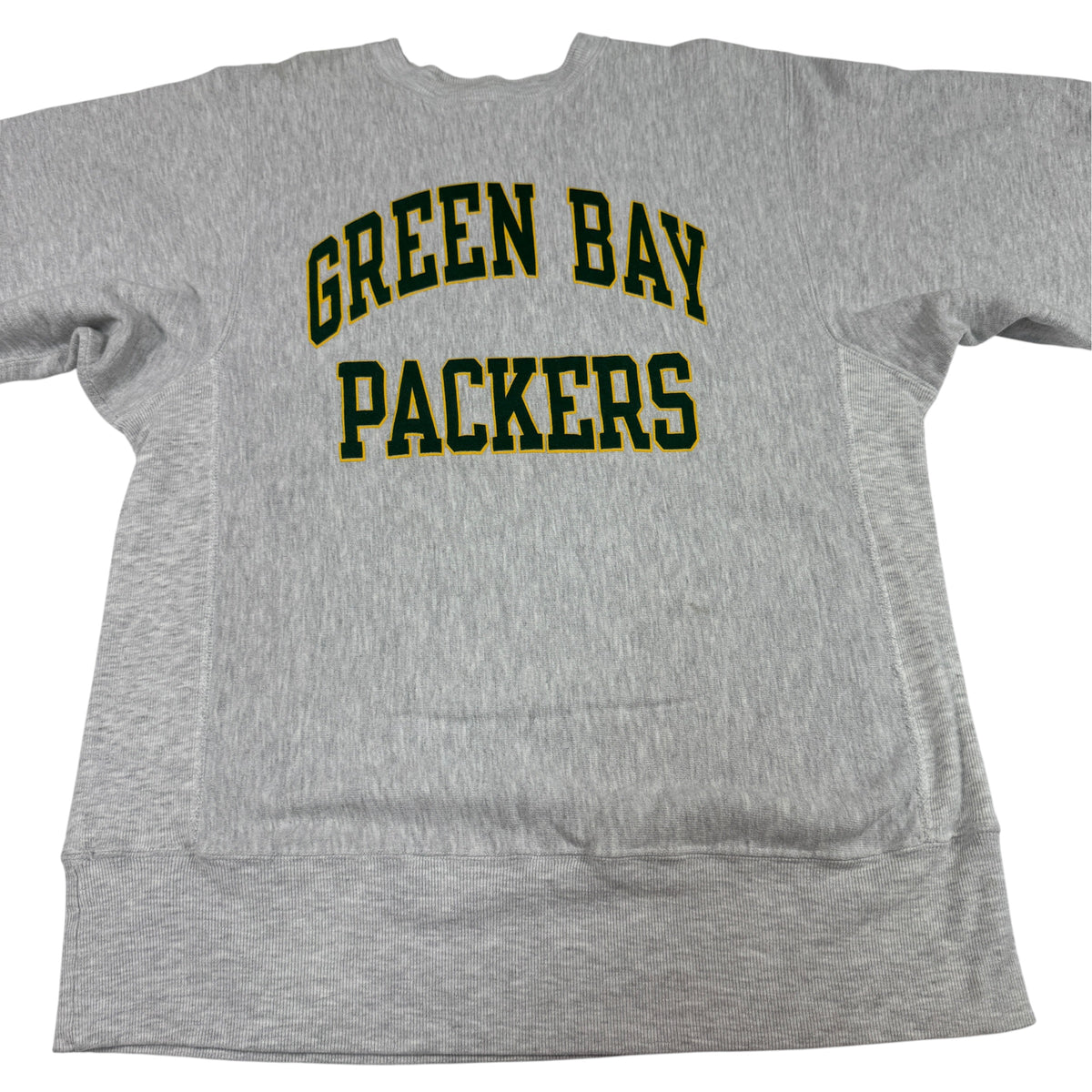 90's Champion リバースウィーブ GREEN BAY PACKERS グレー スウェット XL 正面 上半身引き