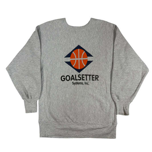 90's Champion リバースウィーブ GOALSETTER Systems, Inc. グレー スウェット XL 正面全体