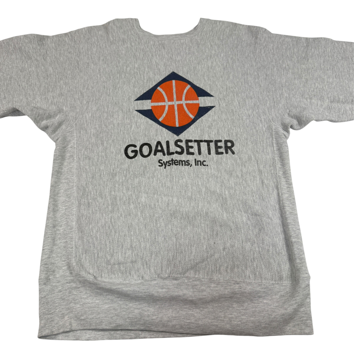 90's Champion リバースウィーブ GOALSETTER Systems, Inc. グレー スウェット XL 正面 上半身引き
