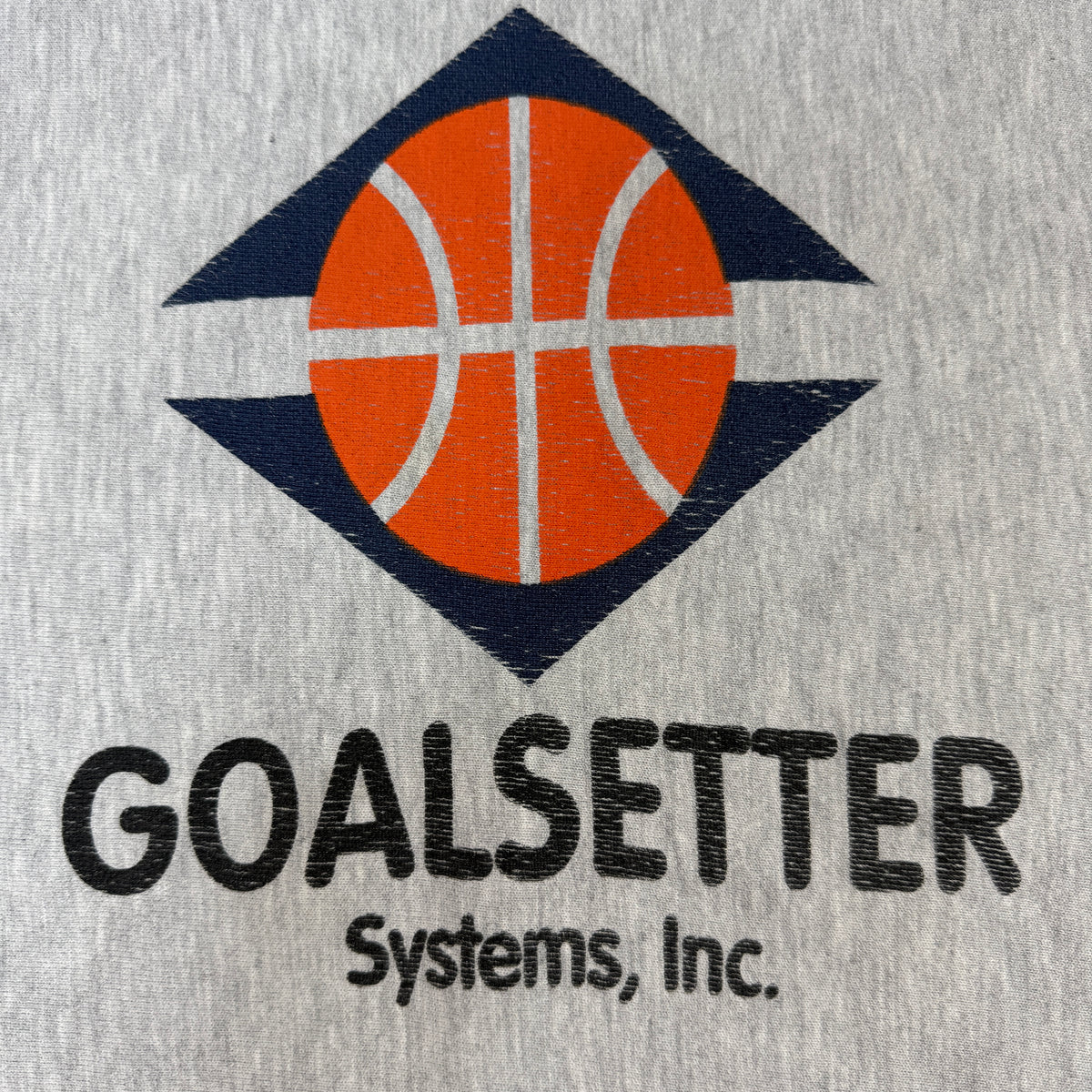 90's Champion リバースウィーブ GOALSETTER Systems, Inc. グレー スウェット XL 胸 バスケットボールロゴ プリント寄り
