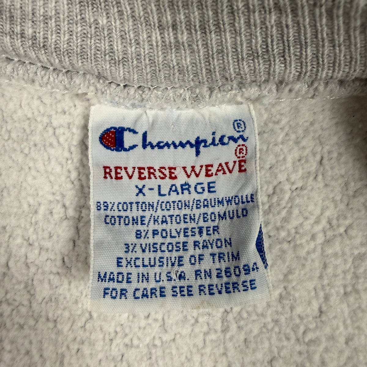 90's Champion リバースウィーブ GOALSETTER Systems, Inc. グレー スウェット XL 刺繍タグ X-LARGE MADE IN U.S.A. RN 26094 寄り